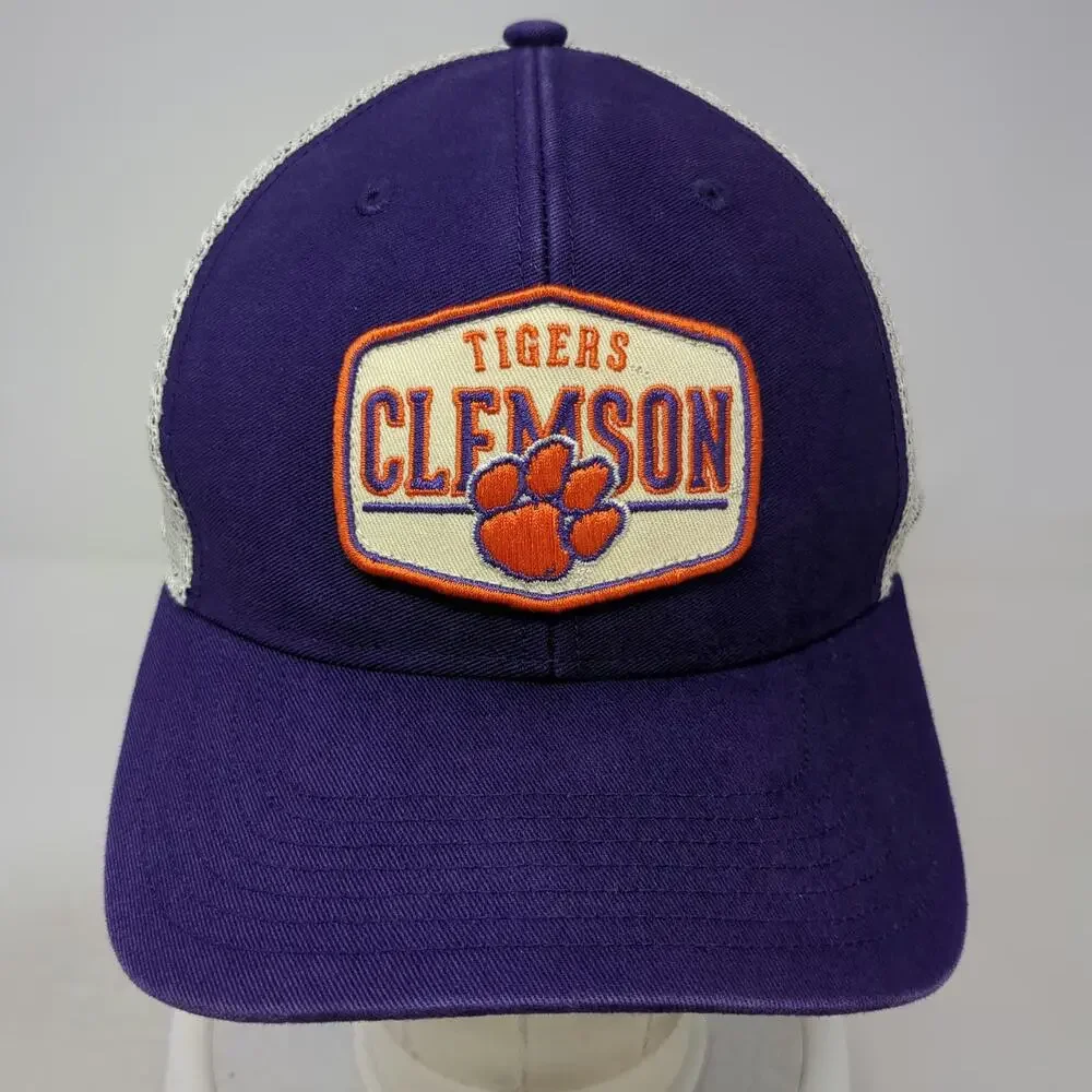 Clemson Tigers NCAA '47 Trucker Hat Purple One Size Mesh Snapback Patch Logo